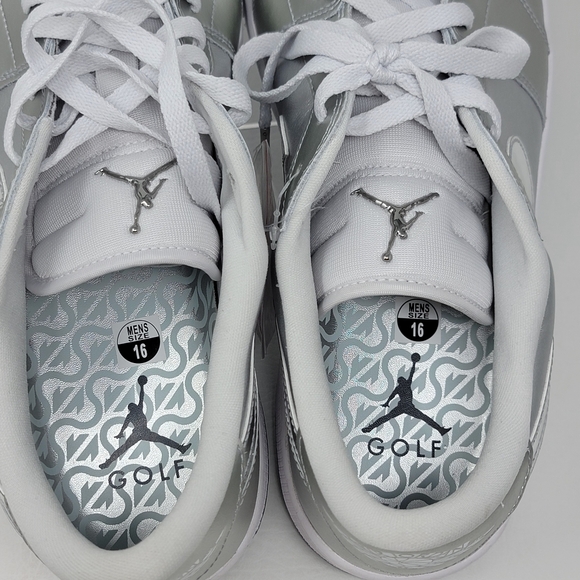 Nike Air Jordan 1 Low NRG Mens Size 16 Golf Shoes Metallic Silver FD6848-001 New - Picture 8 of 9